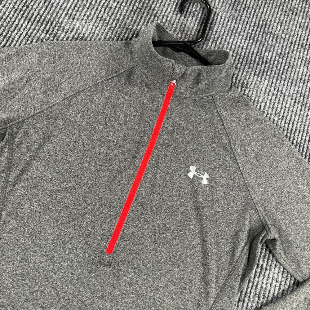 Under Armour Pullover Shirt Womens Small Gray Long Sleeve Loose Fit 1/4 Zip